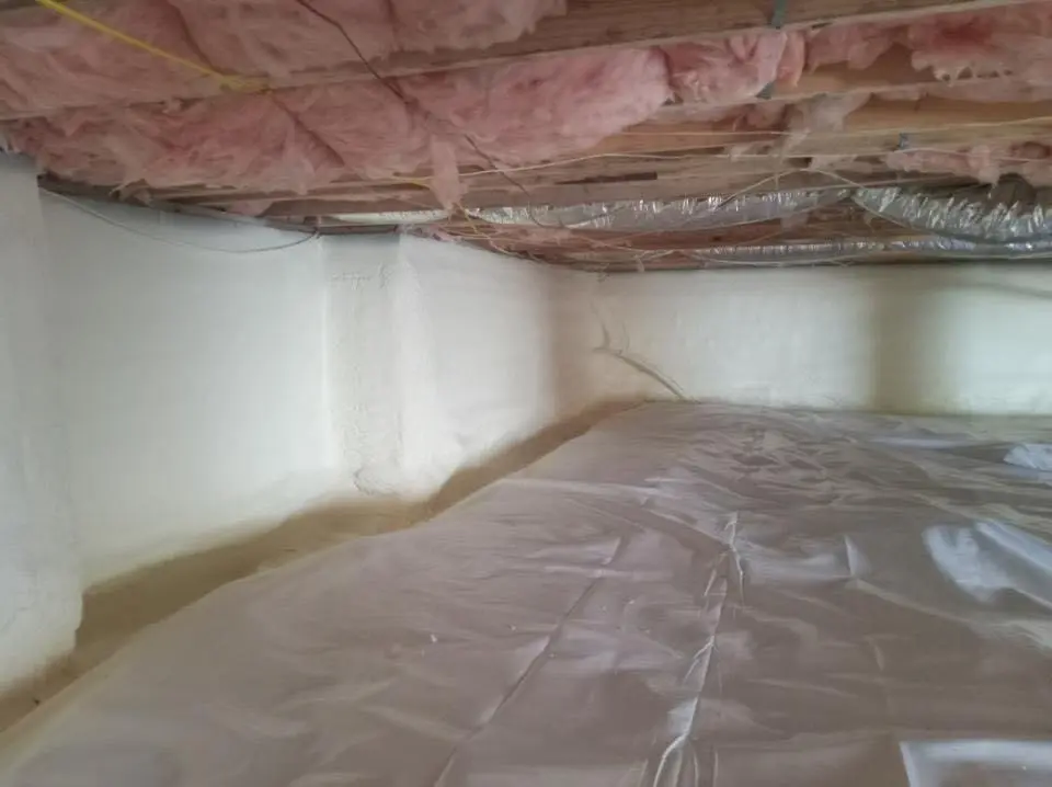 Crawl space encapsulation with closed-cell spray foam for Attic Insulation in Webster Groves